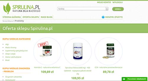 sklep.spirulina.pl - sklep partnerski Spirulina.pl