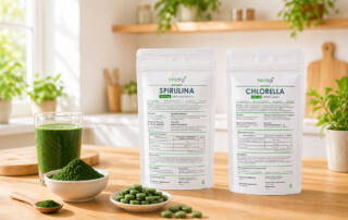 Spirulina i Chlorella z rozerwaną ścianą komórkową